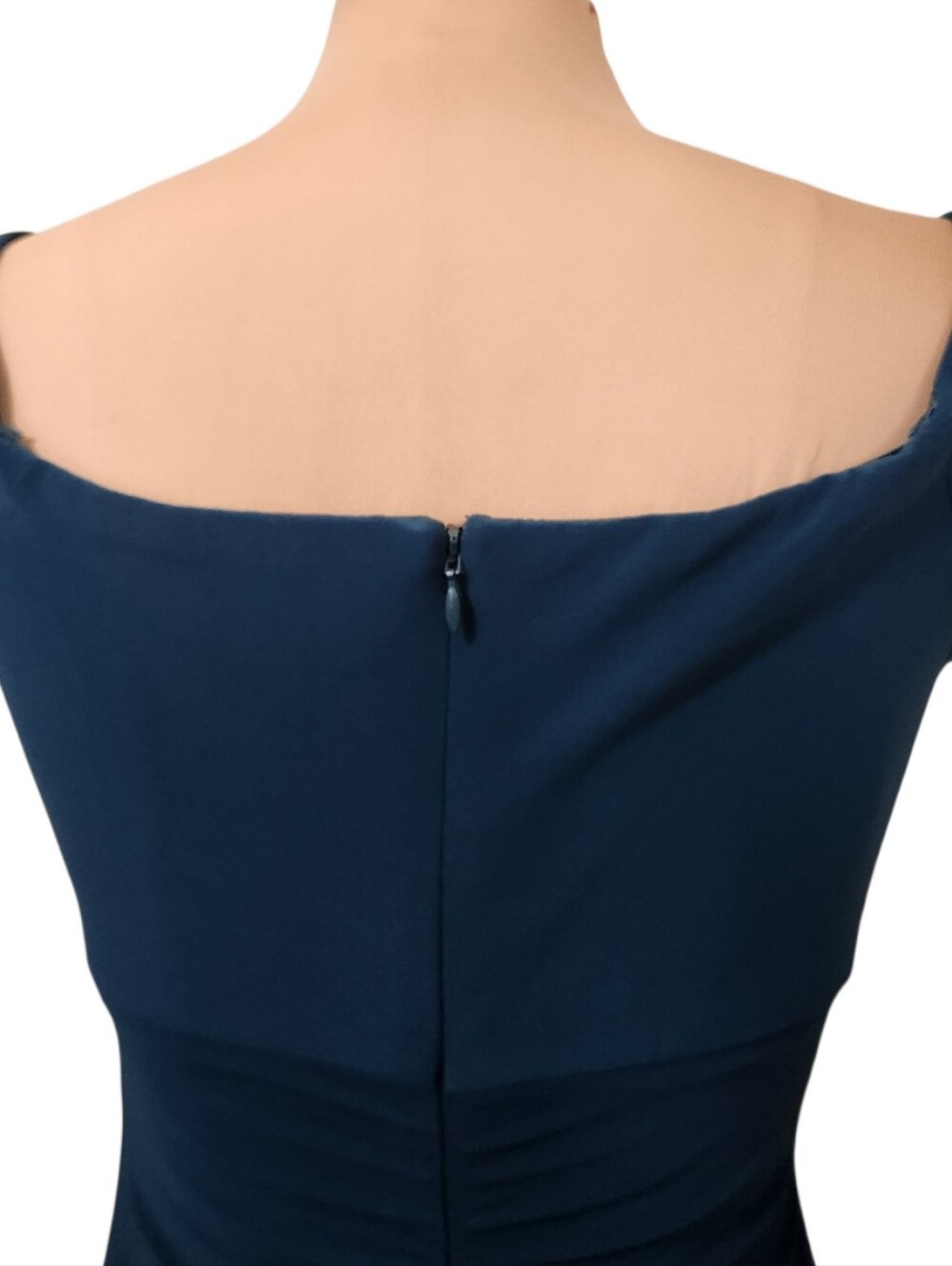 XSCAPE Teal Ruched Sheath Dress - Size 8 - Picture 9 of 15